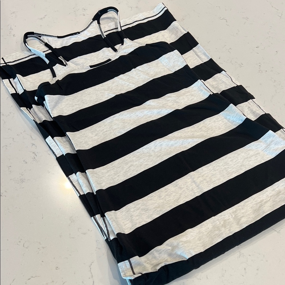 lululemon athletica Black and White Striped Maxi Dress